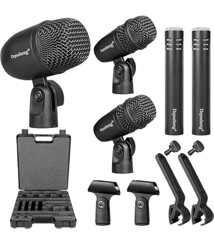 Amazon.com: Depusheng 7-Piece Drum Microphone Set with 5 Dynamic